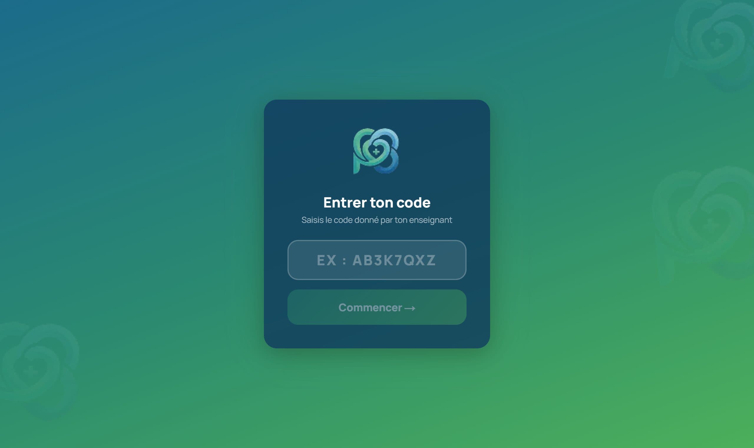 L'écran d'entrée : un champ, rien d'autre.